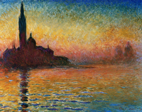 Sunset In Venice-Claude Monet Painting